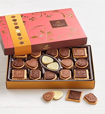 Godiva Assorted Chocolate Biscuit Gift Box 32pc   